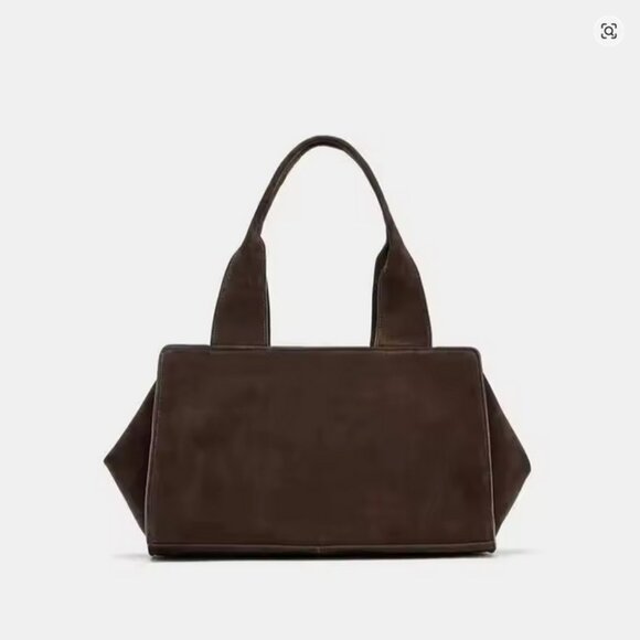 New Trending Double Strap Faux Suede Tote Bag - Picture 1 of 8